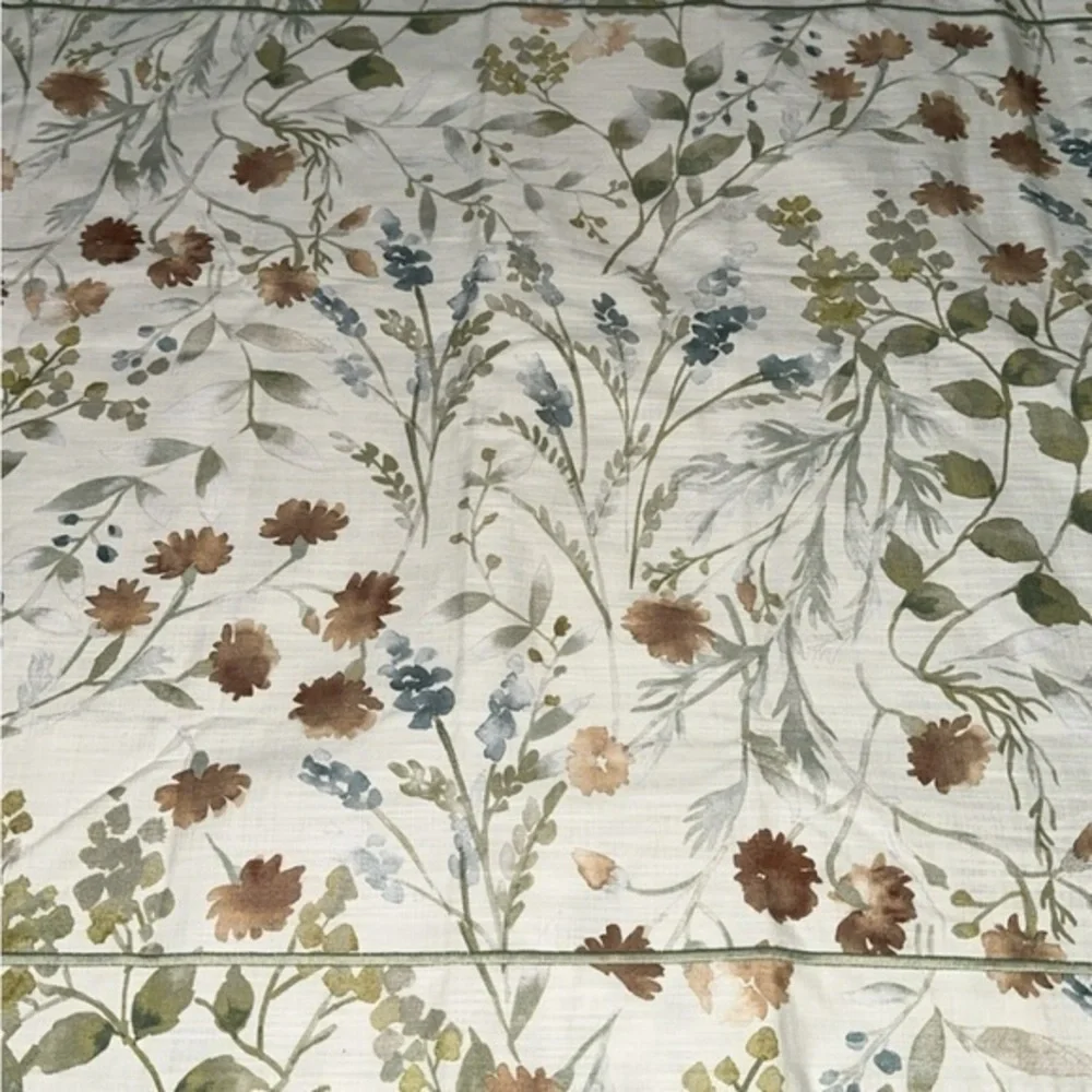 NEW Ethan Allen Country Floral Print Queen Duvet Cover & 2 Standard Shams Set‎